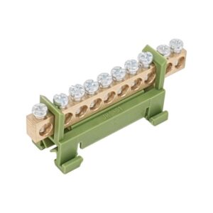 Green Din Rail Brass Terminal Block