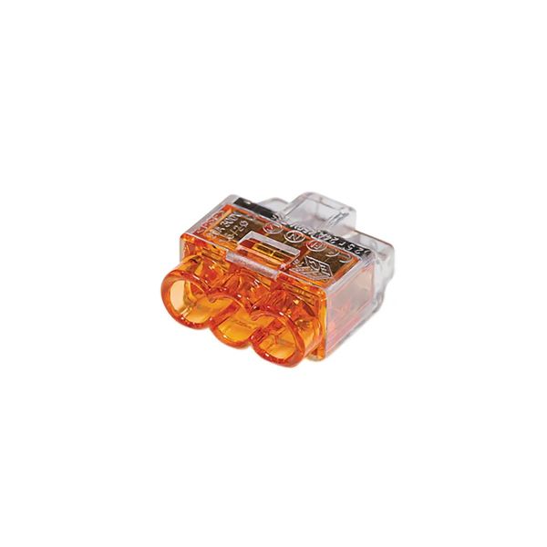 Orange 3 Wire Push Connector