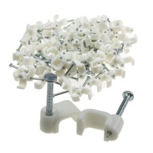 White Round Cable Clips